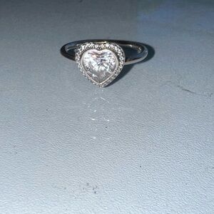 Pandora Heart-Shaped Silver Ring